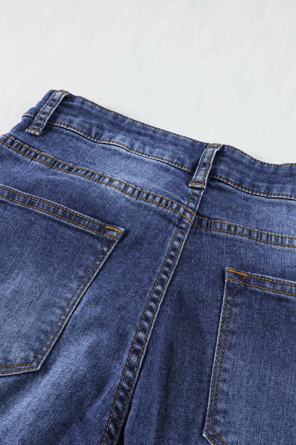 Blue Floral Patch Destroyed Skinny Jeans