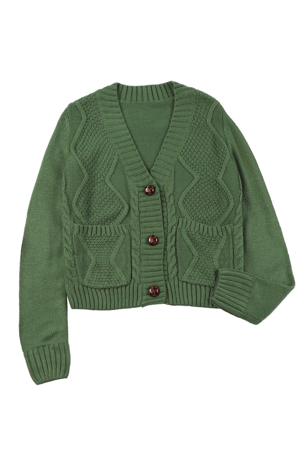 Green Textured Cardigan
