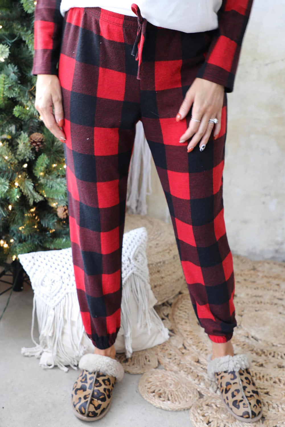 Christmas Plaid Two Piece Lounge Set
