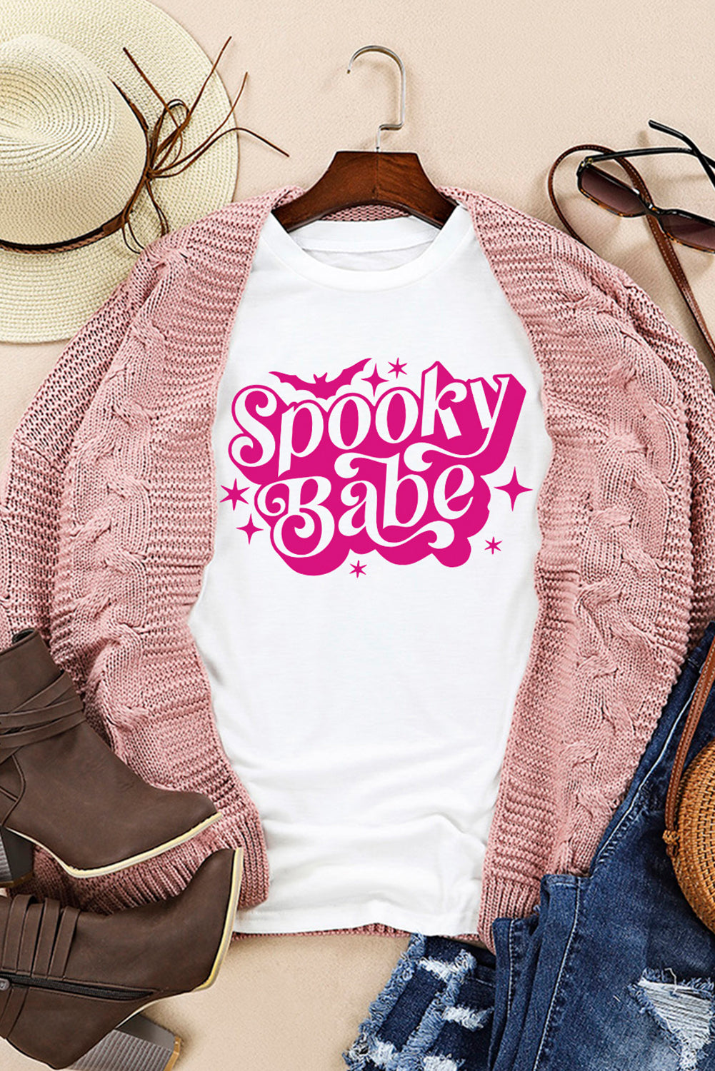 Spooky Babe/ Bat Halloween T Shirt