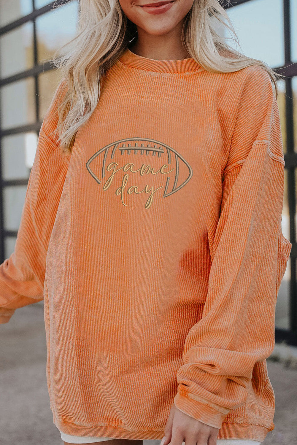 Game Day Embroidered Corduroy Sweatshirt