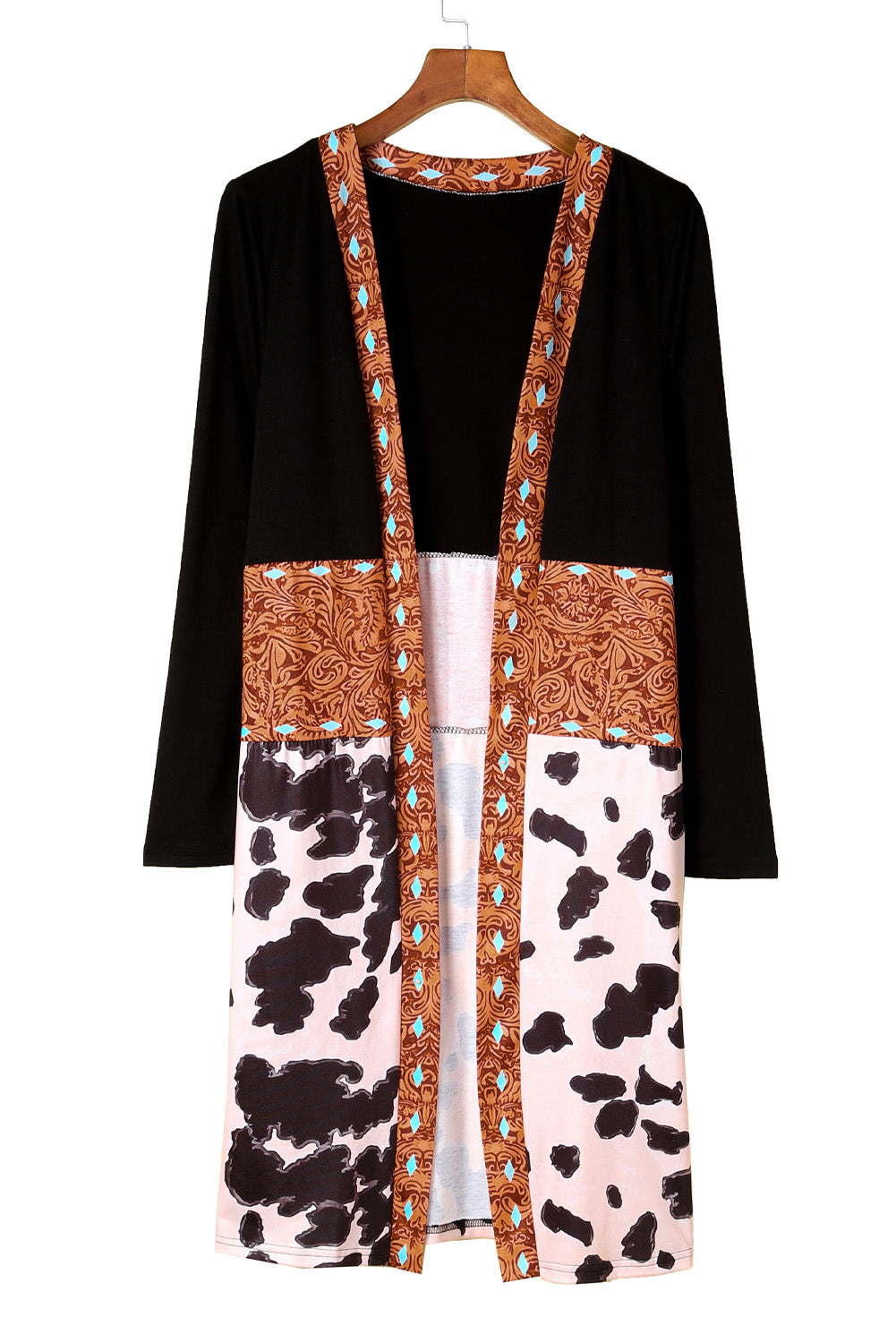 Western Pattern / Cow Patchwork Cardigan