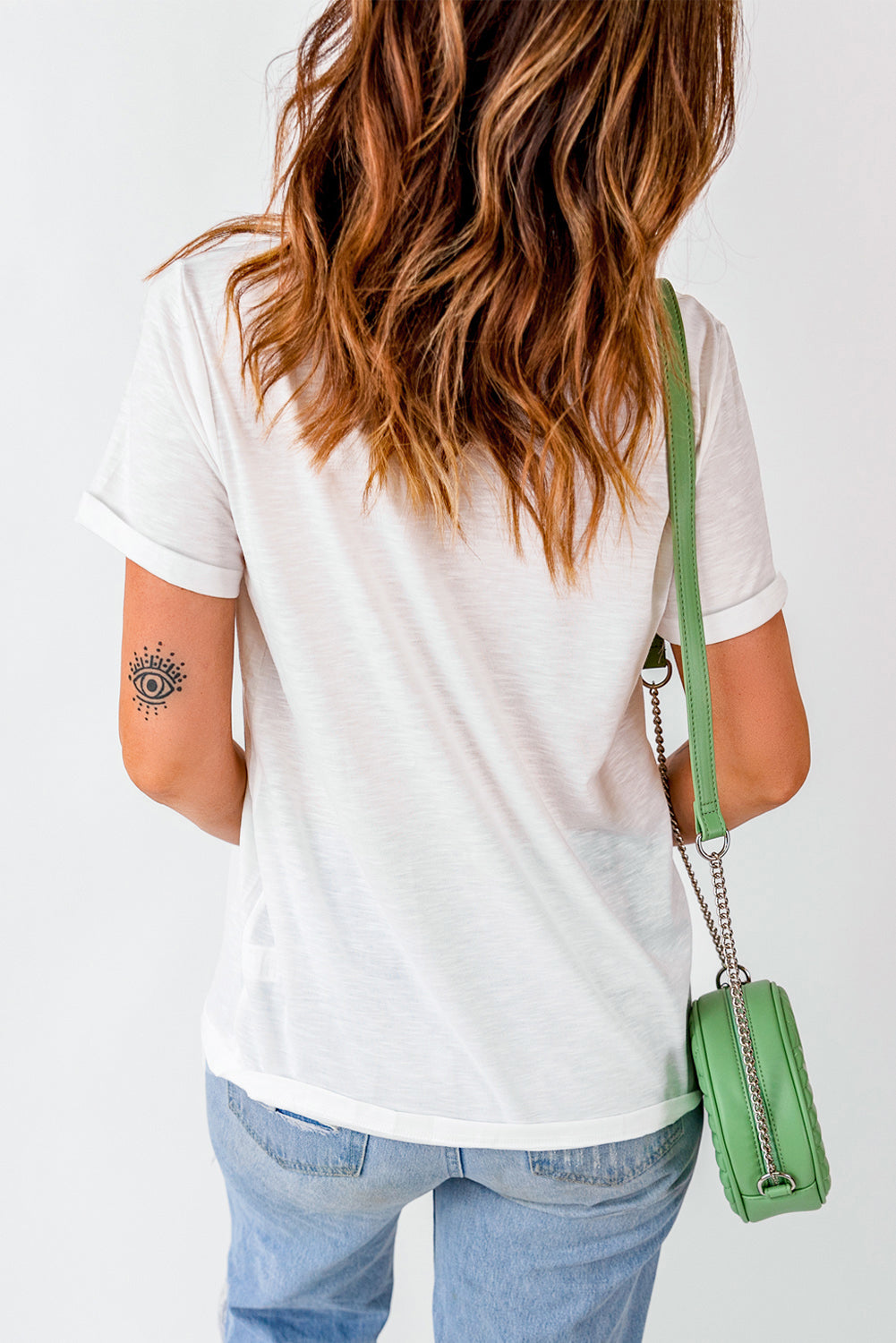 White St. Patricks Clover American Flag Tee