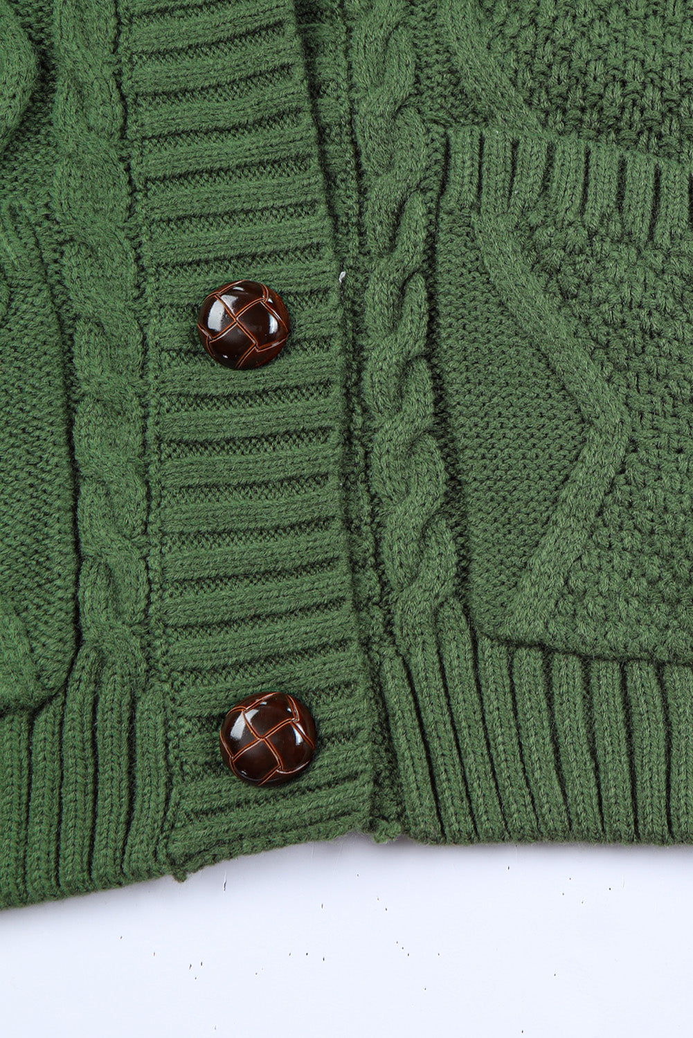 Green Textured Cardigan