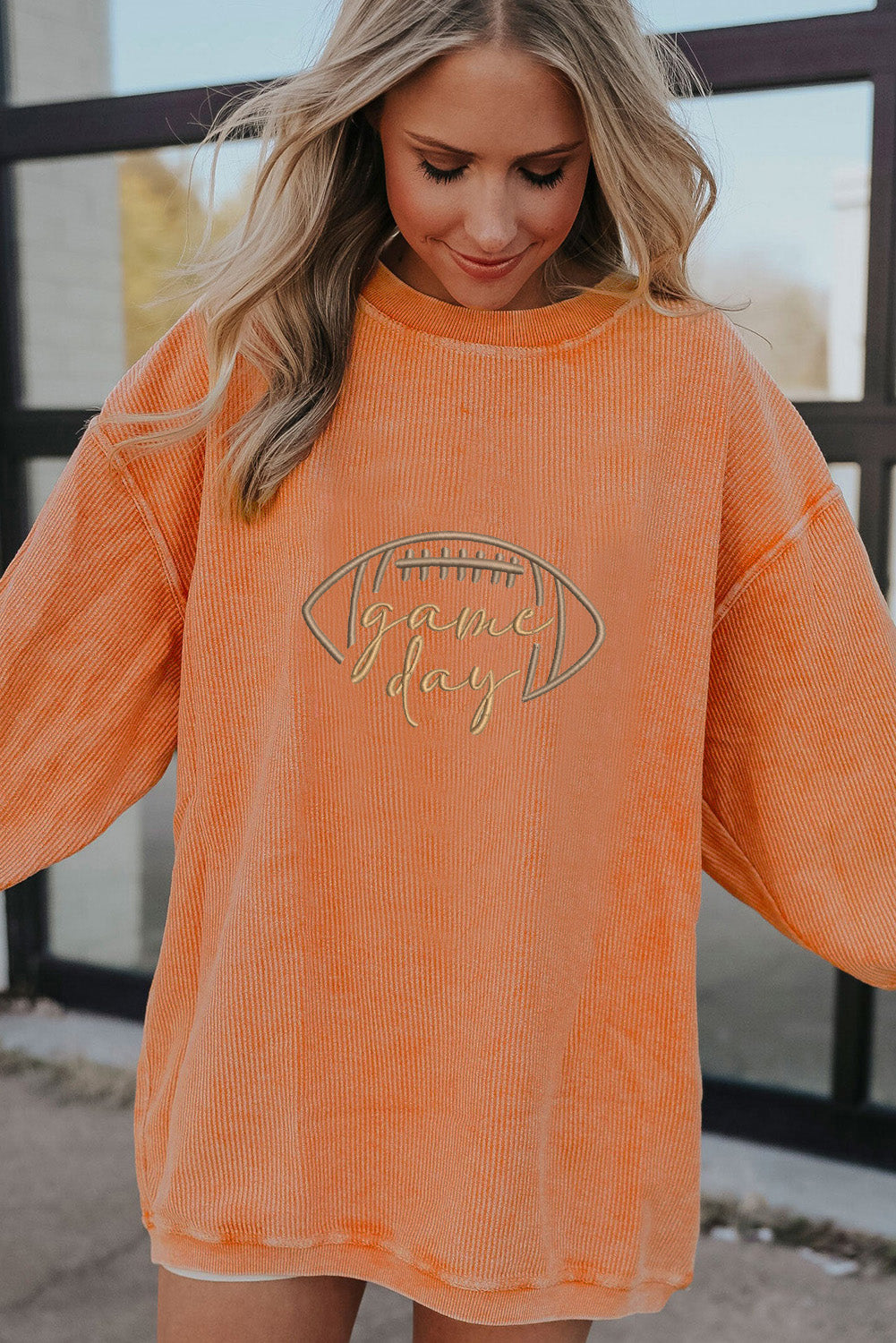 Game Day Embroidered Corduroy Sweatshirt