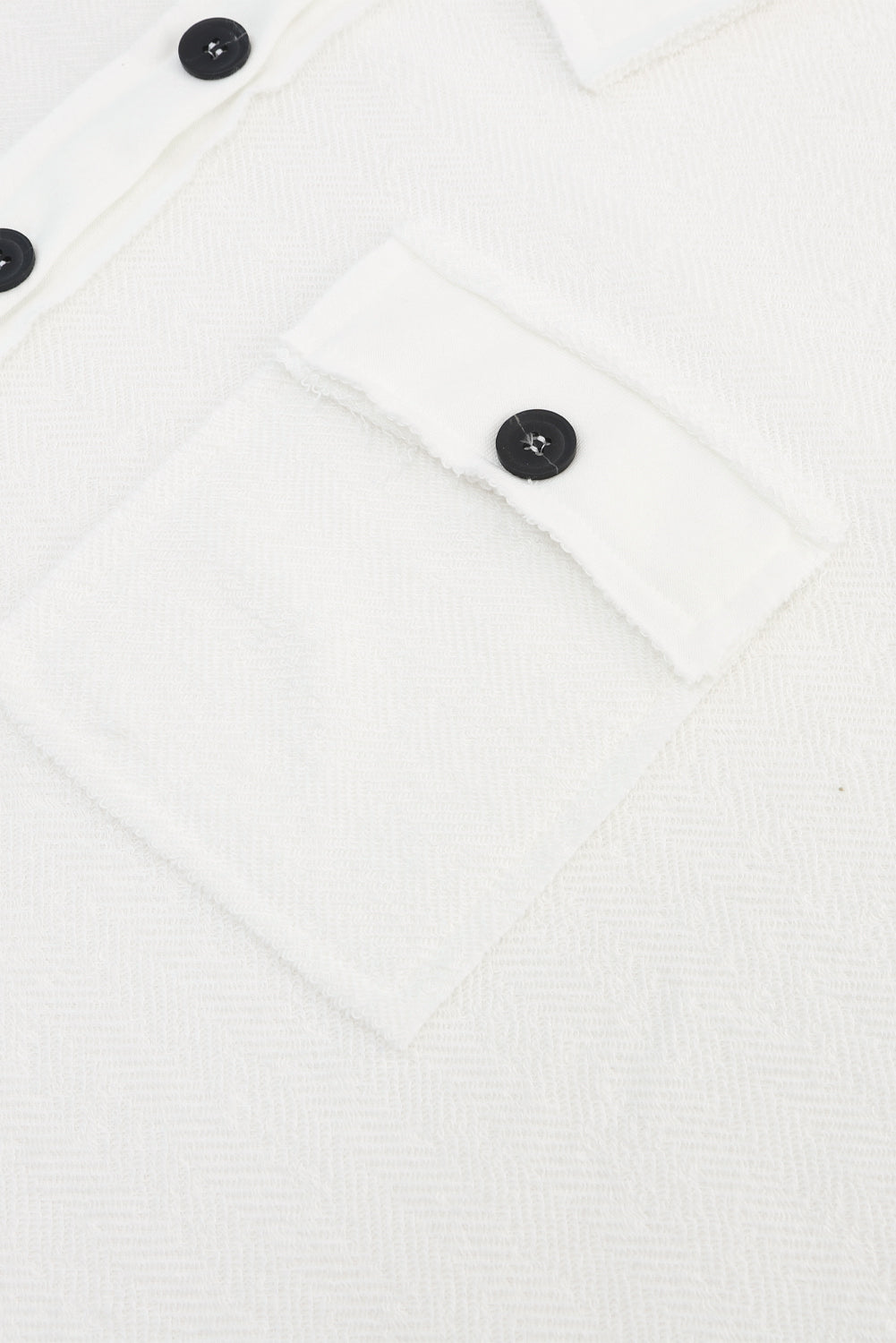 Black Plus Long Sleeve Flap Pocket Henley Top