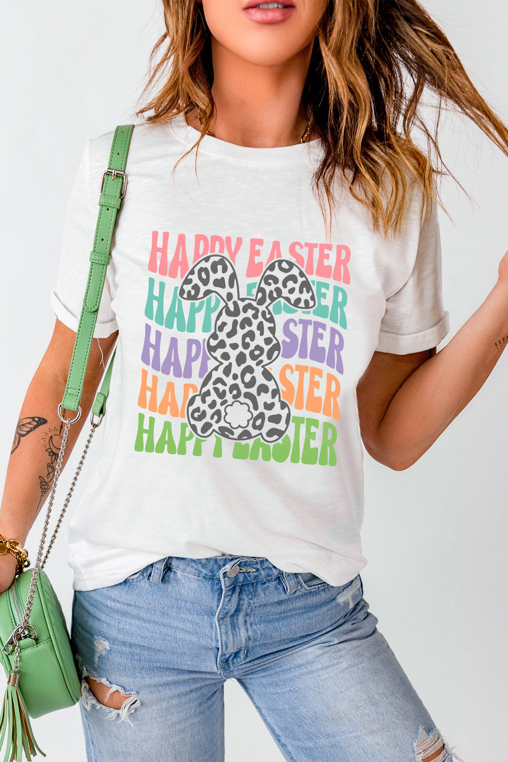 White Happy Easter T Shirt