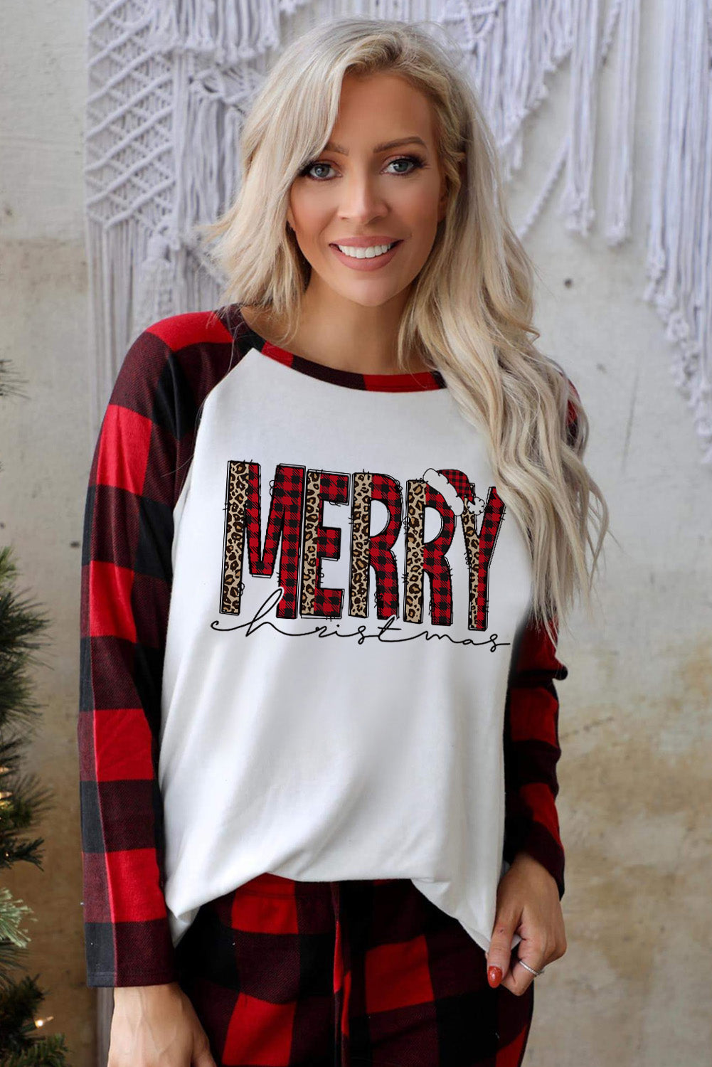Christmas Plaid Two Piece Lounge Set