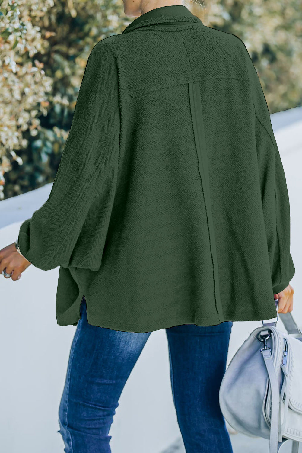Black Plus Long Sleeve Flap Pocket Henley Top