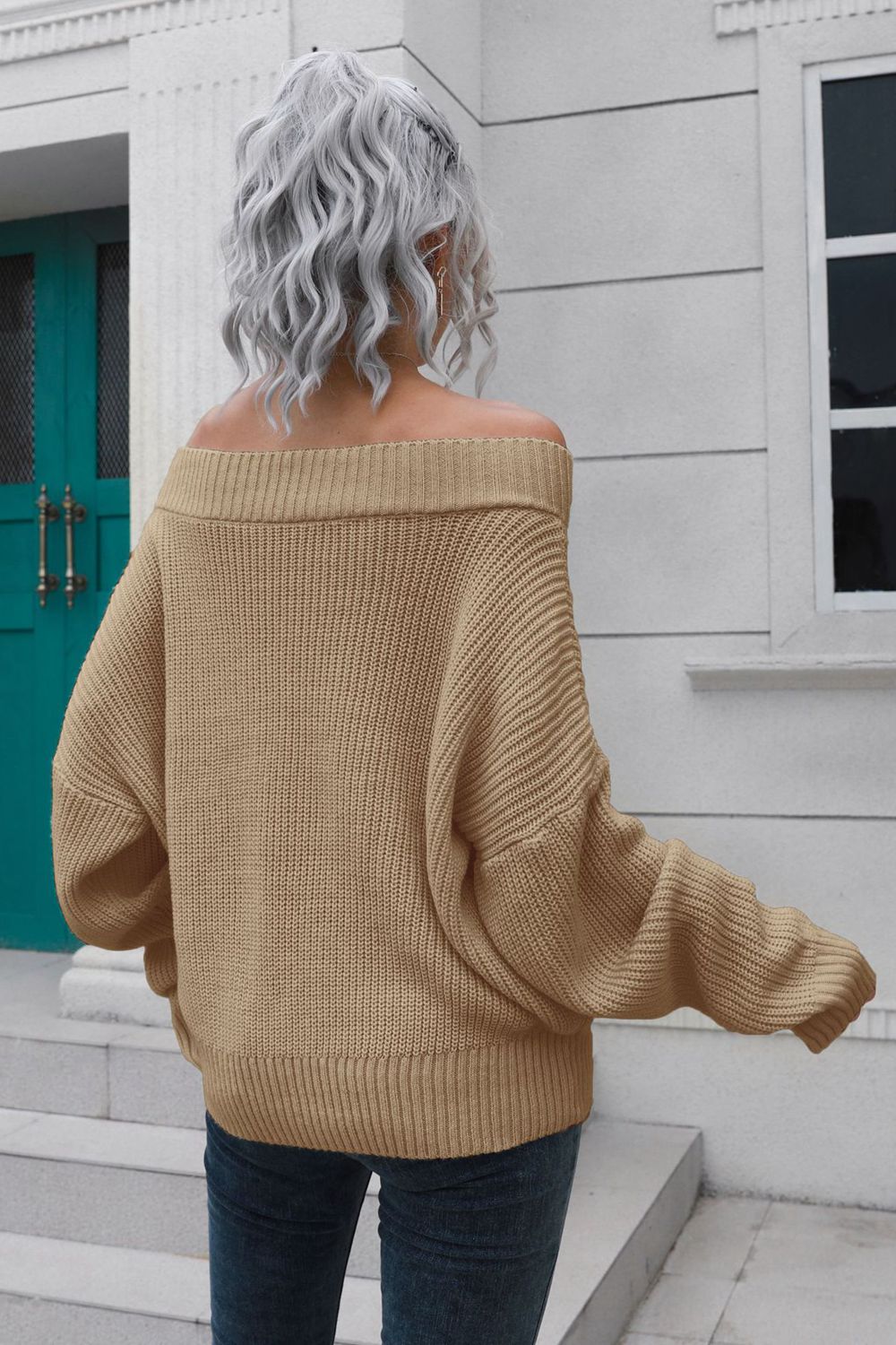 Off-Shoulder Pullover Sweater