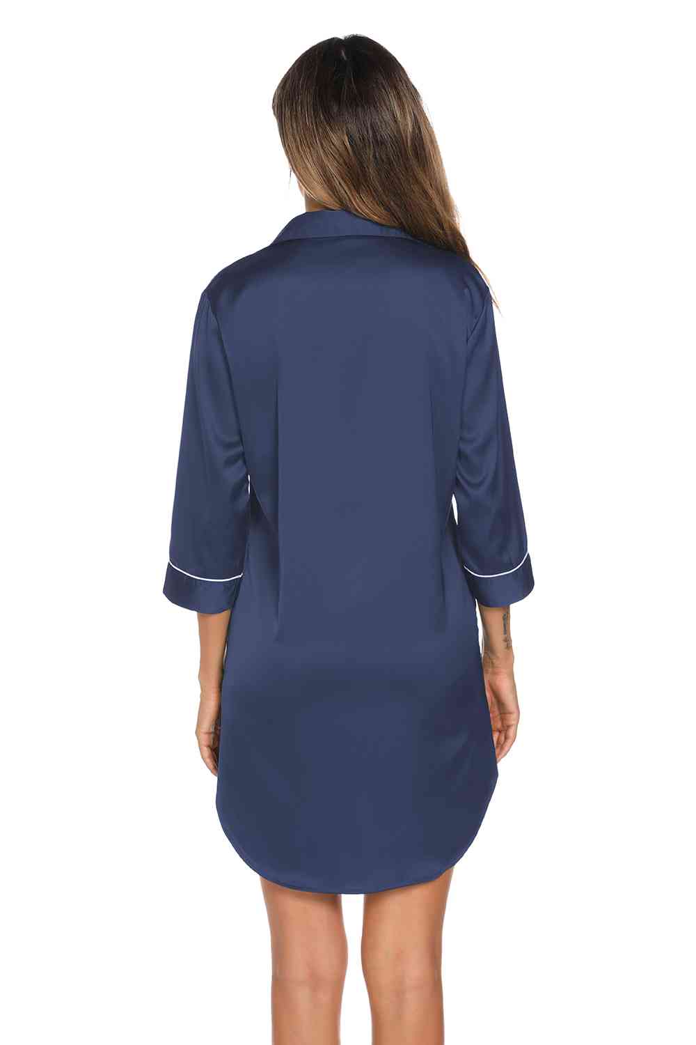 Button Up Night Dress with Pocket