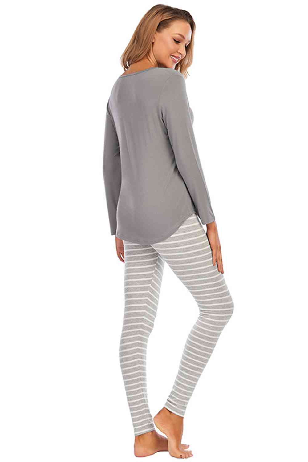 Deer Top and Striped Pants Lounge Set