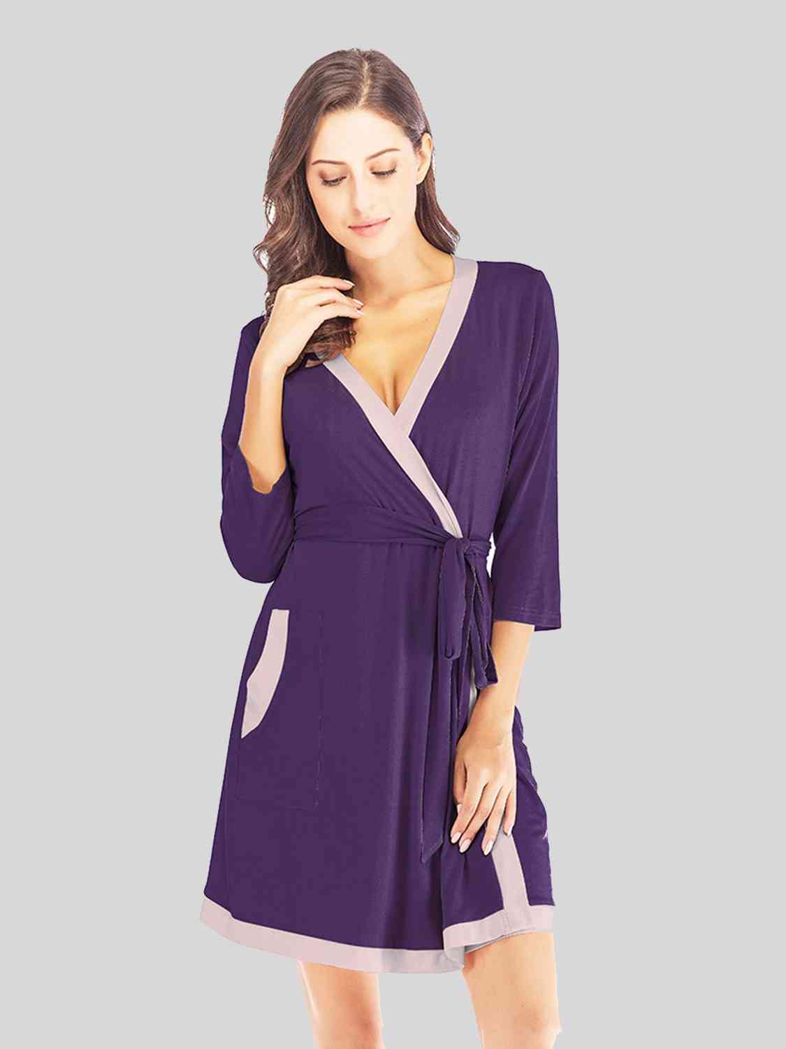 Tie Waist Robe with Pockets