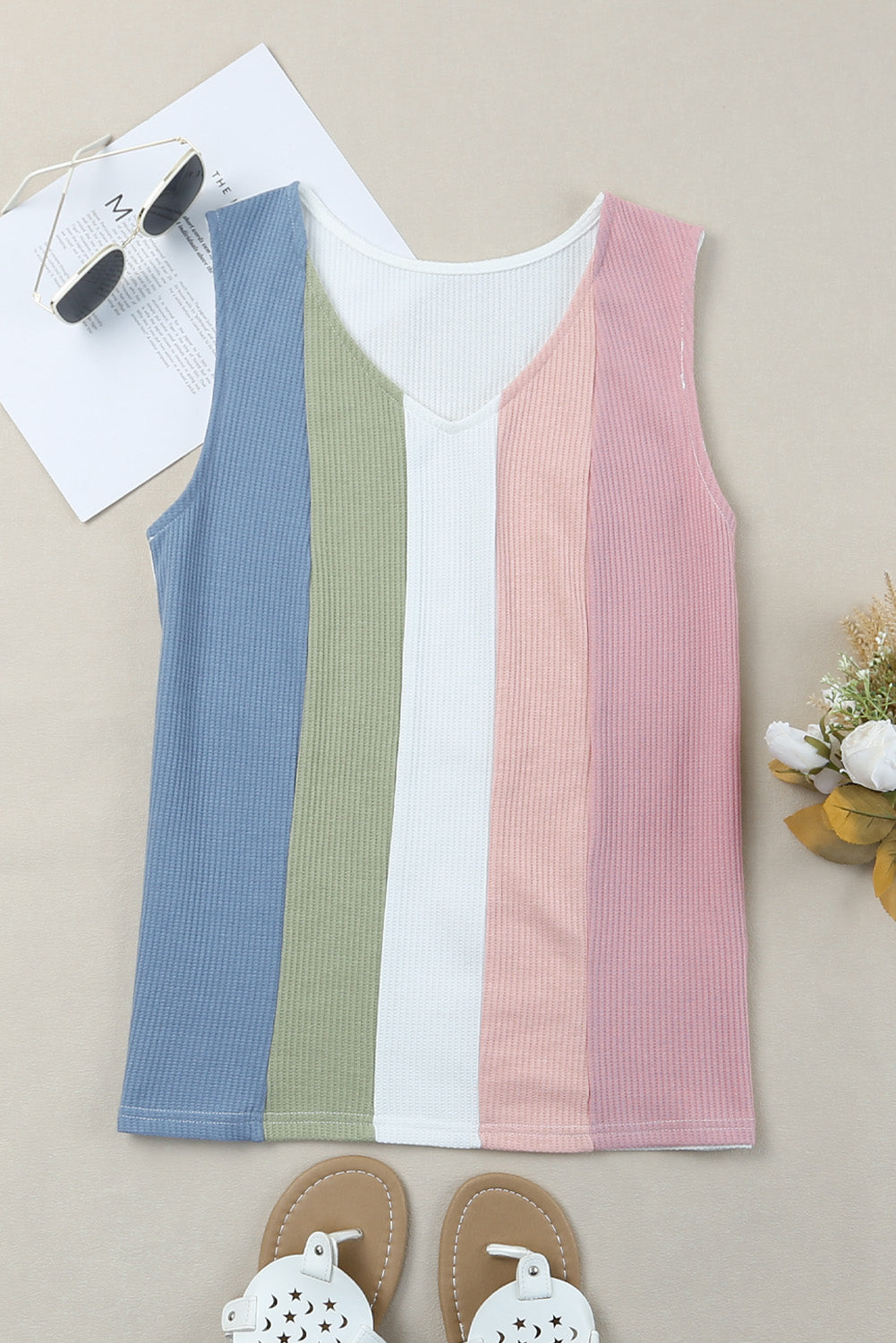 Multicolored Sleeveless Tank