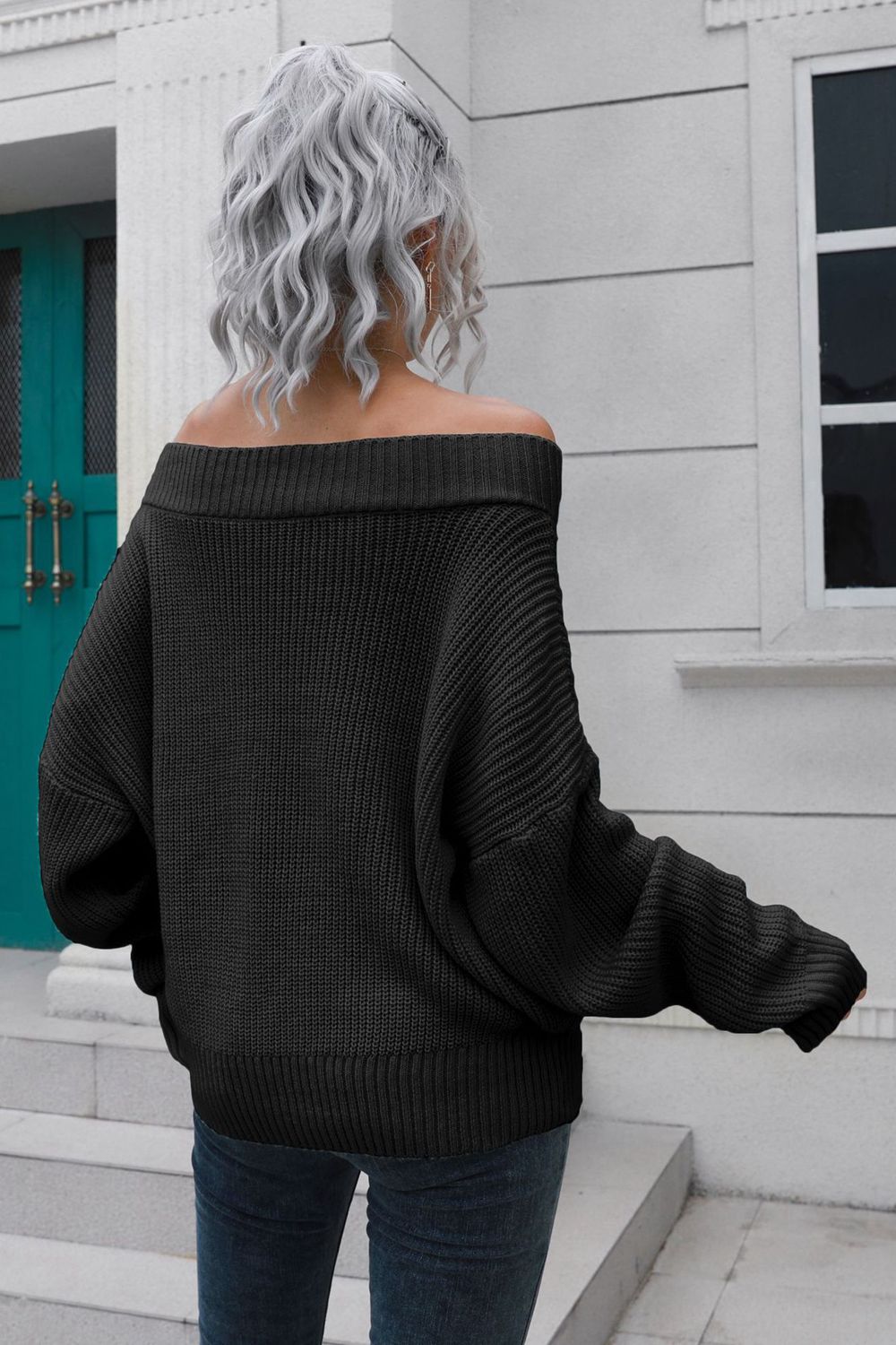 Off-Shoulder Pullover Sweater
