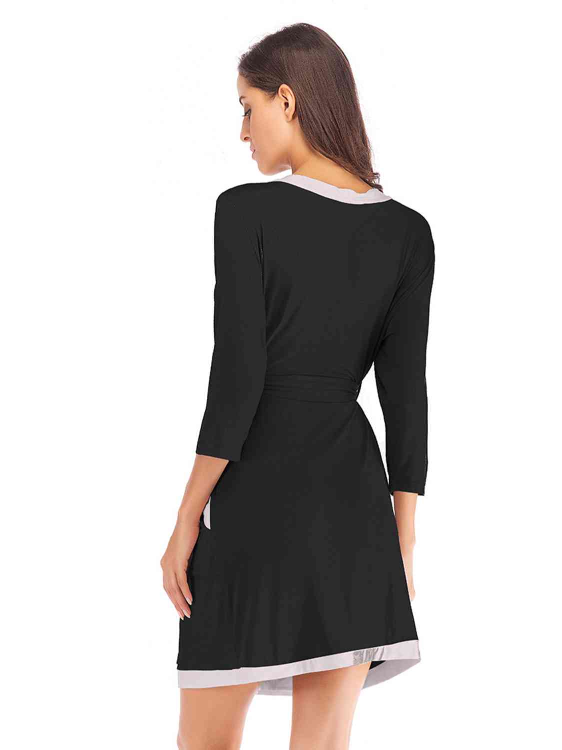 Tie Waist Robe with Pockets
