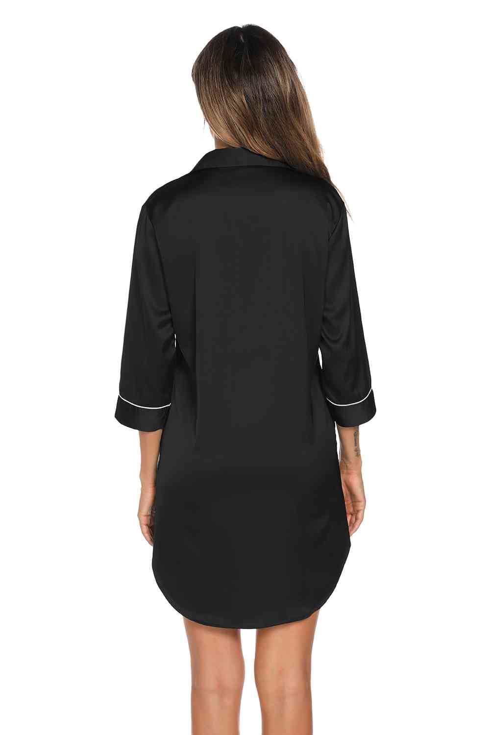 Button Up Night Dress with Pocket