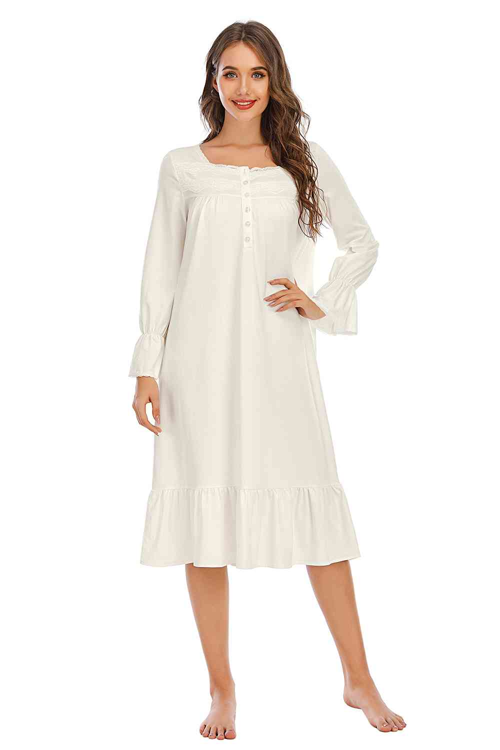 Ruffle Hem Night Dress