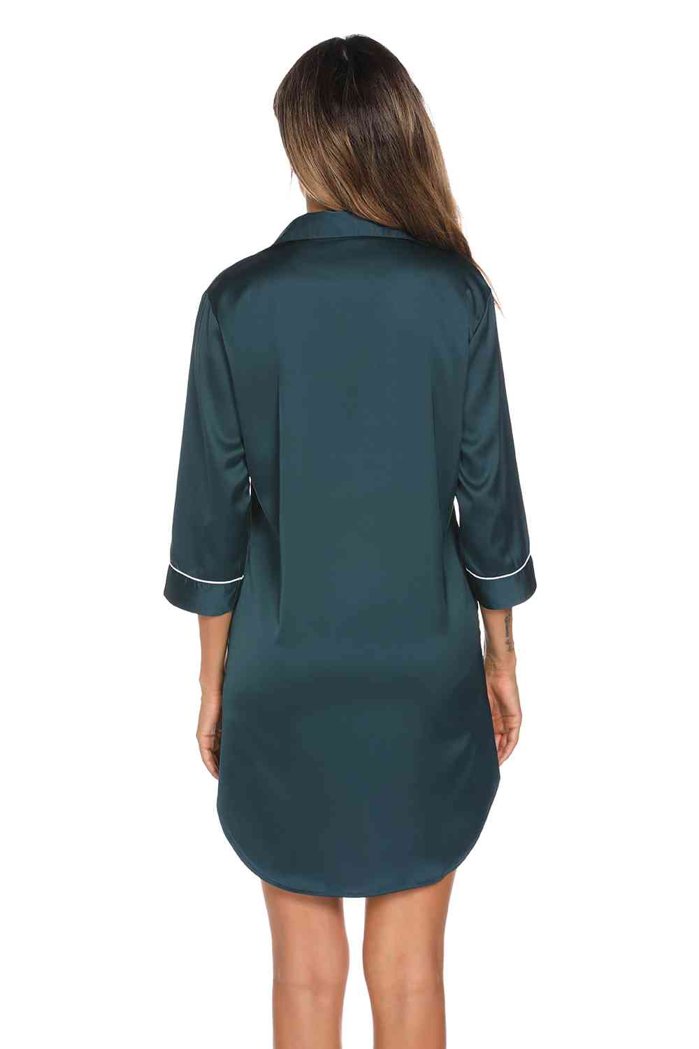 Button Up Night Dress with Pocket