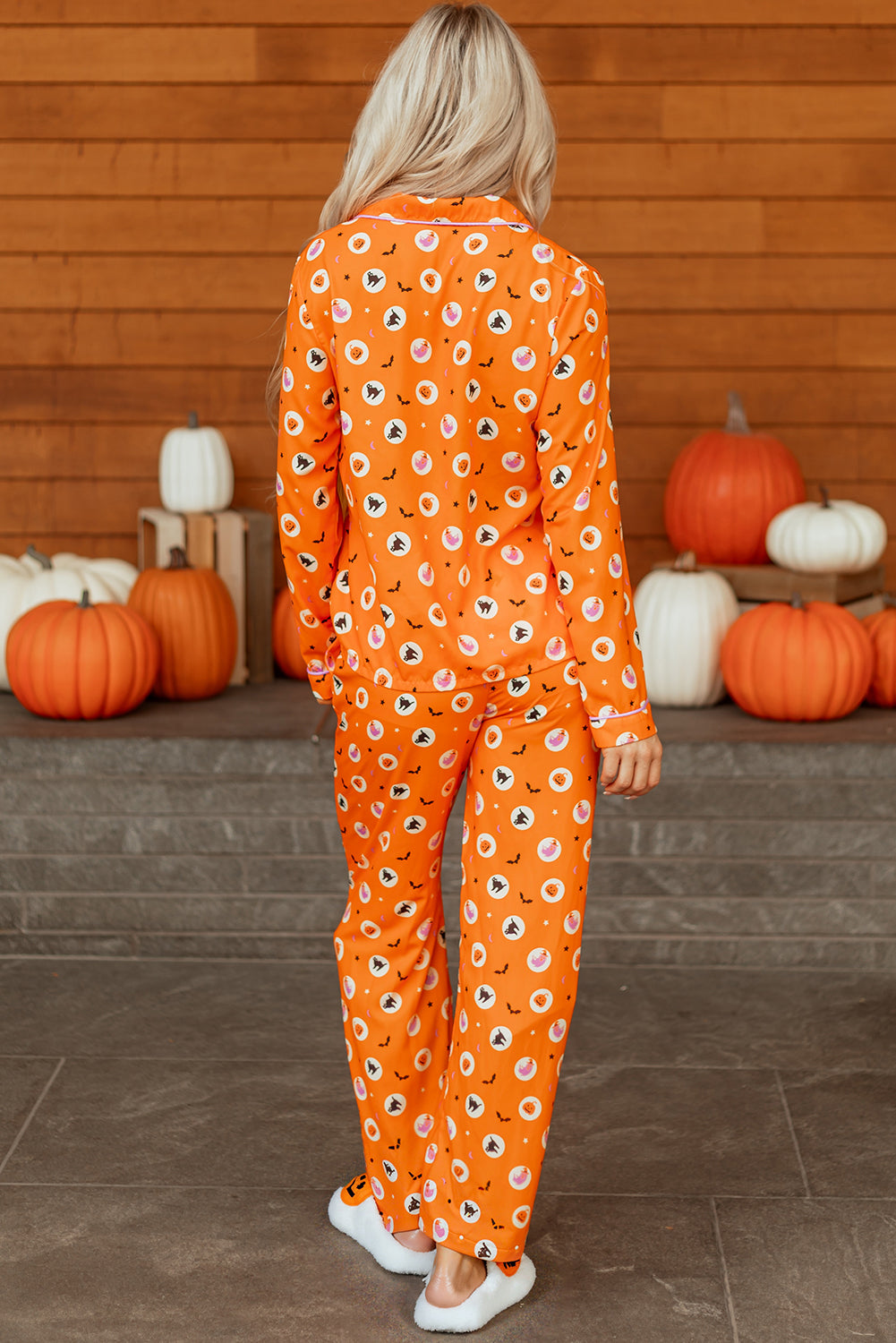 Orange Halloween 2pcs Pajama Set