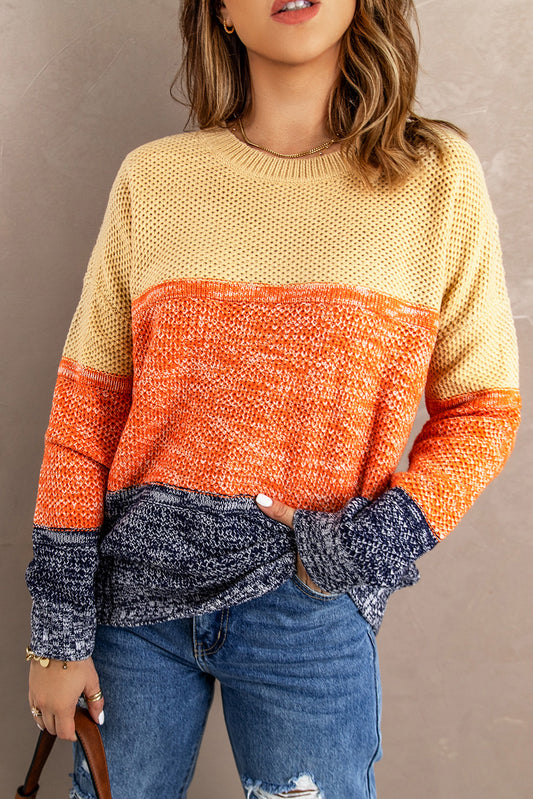 Color Block Pullover Sweater