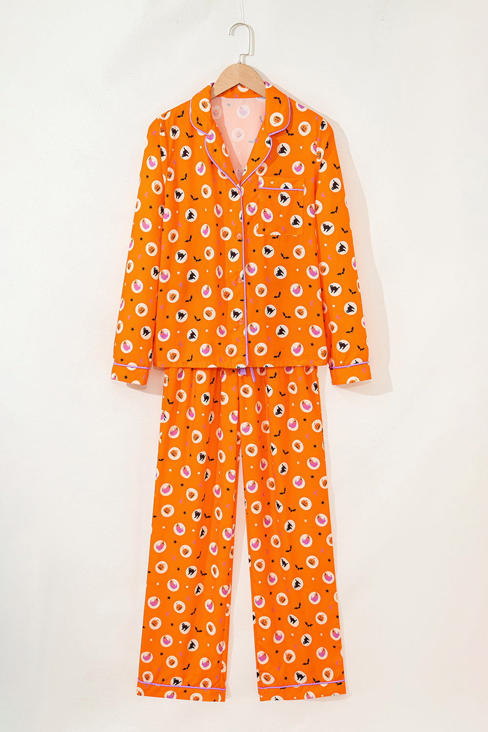 Orange Halloween 2pcs Pajama Set