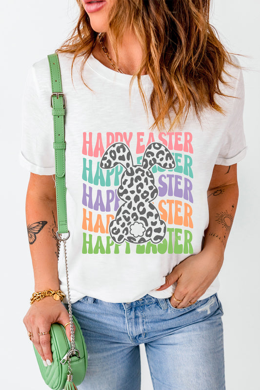 White Happy Easter T Shirt