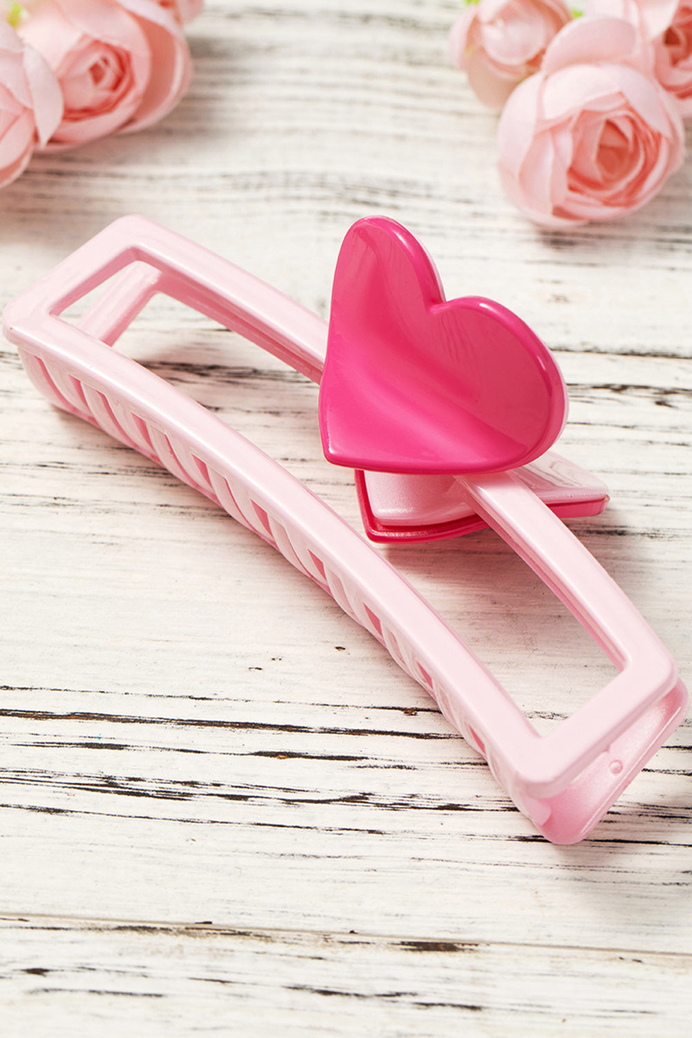 Pink Heart Design Hair Claw