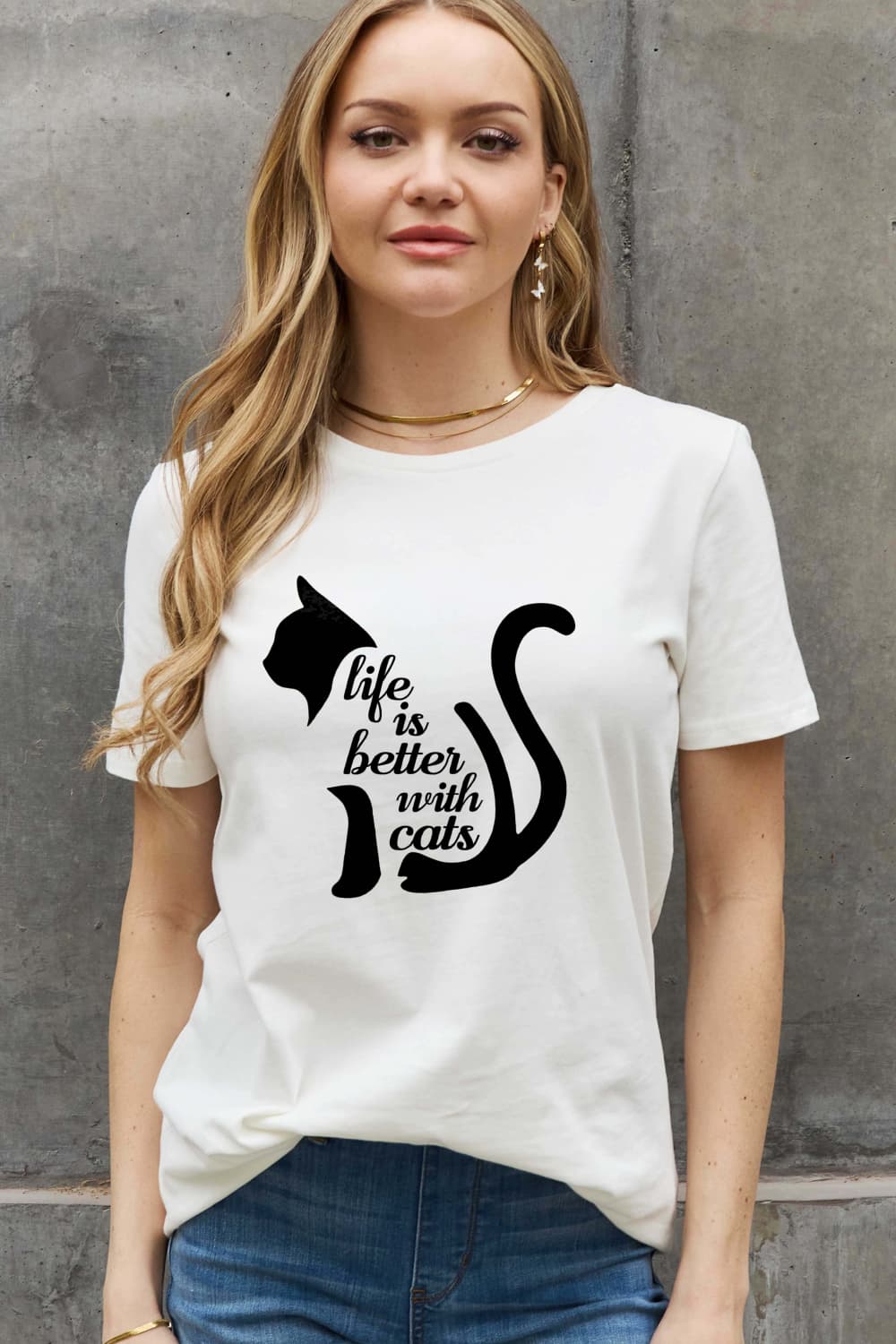 Simply Love - LIFE IS BETTER WITH CATS Graphic Tee
