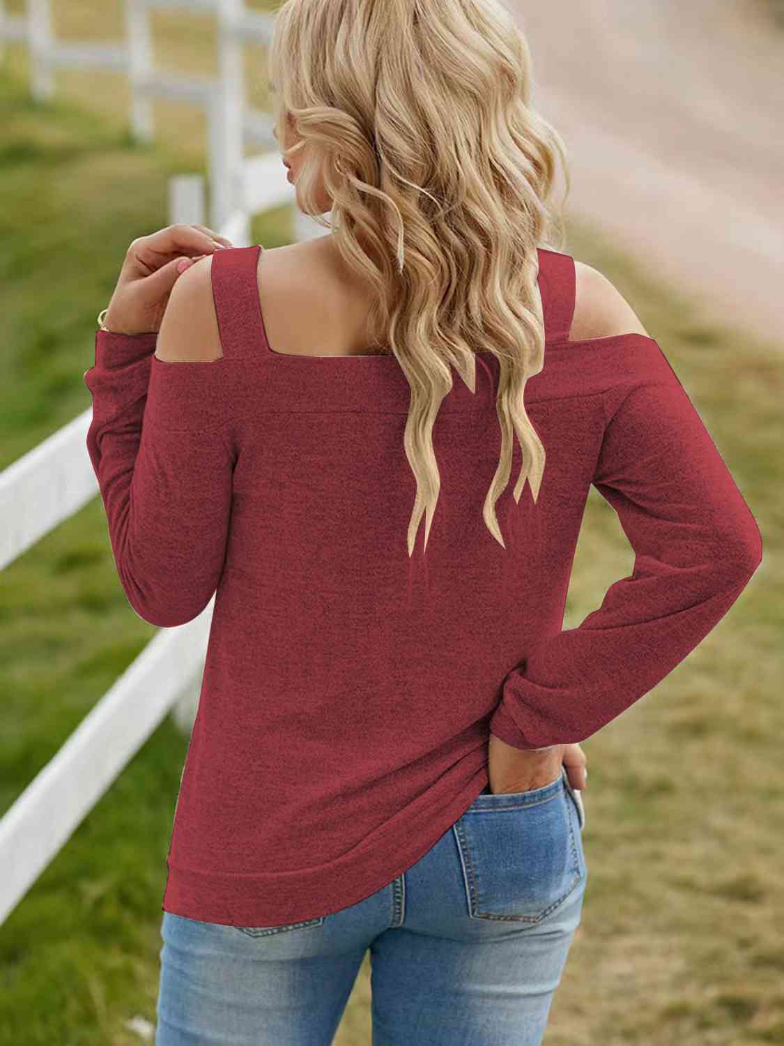 Cutout & Cold Shoulder Blouse