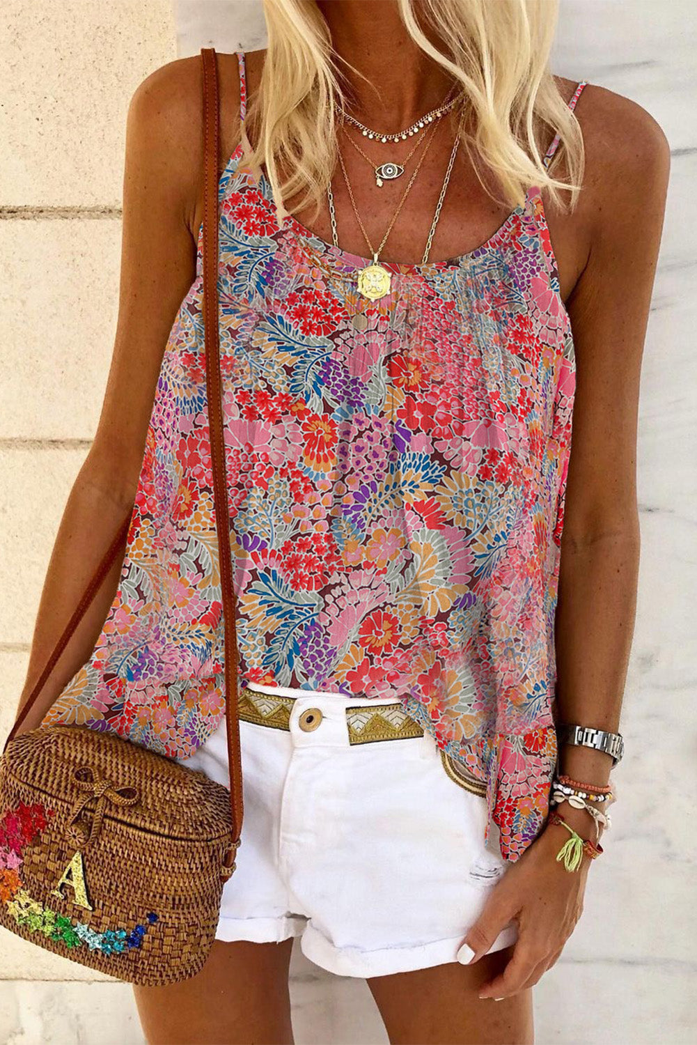 Floral Print Sleeveless Top