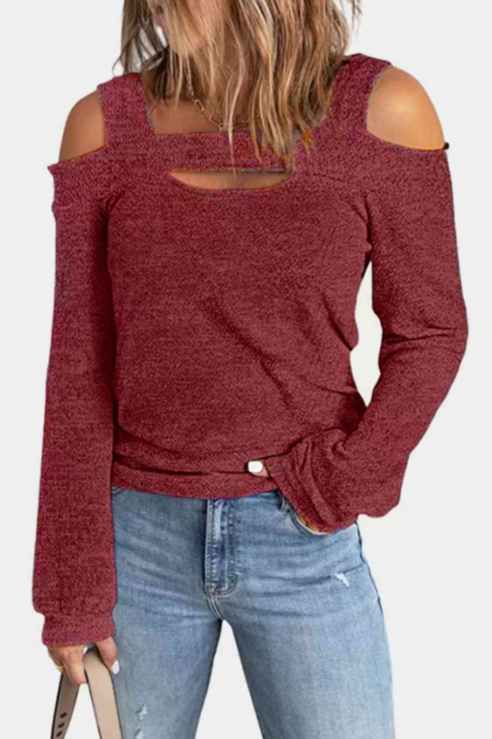 Cutout & Cold Shoulder Blouse