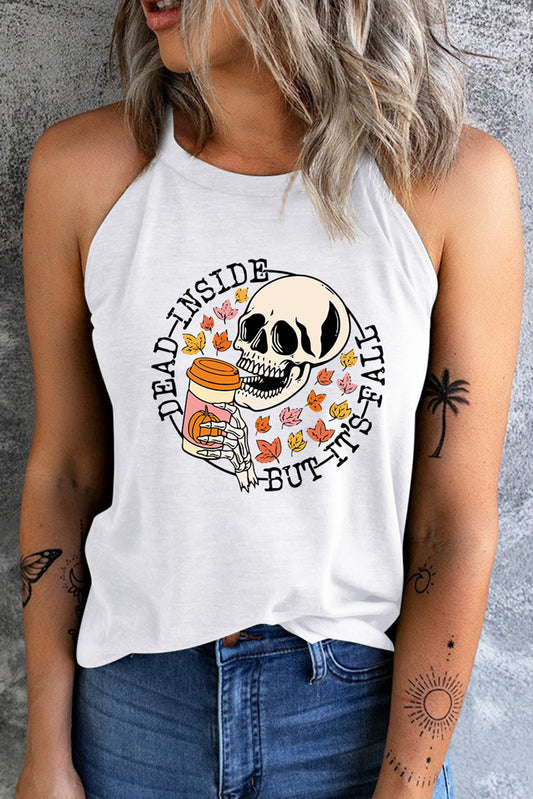 "DEAD INSIDE BUT IT'S FALL" Graphic Tank Top