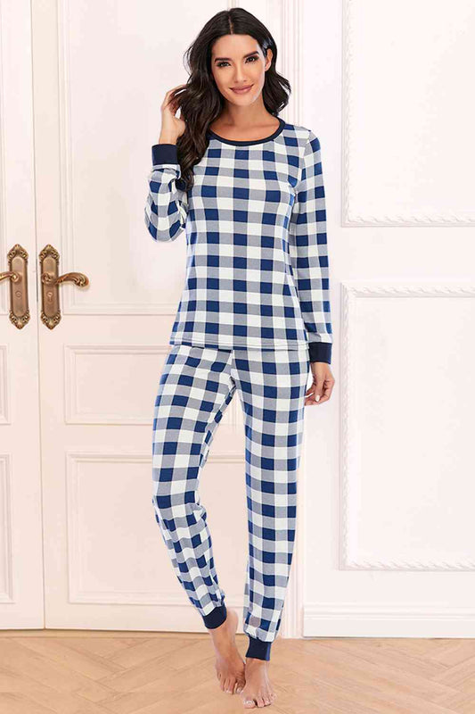 Plaid Top and Pants  Lounge Set