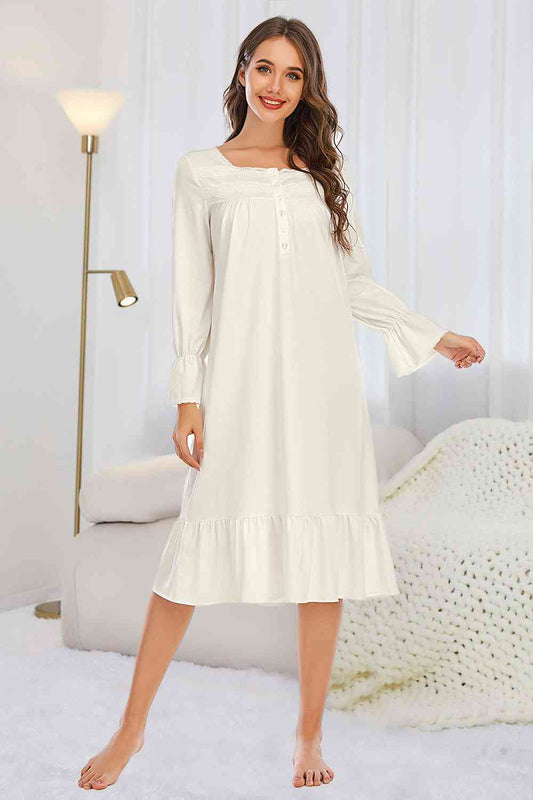 Ruffle Hem Night Dress