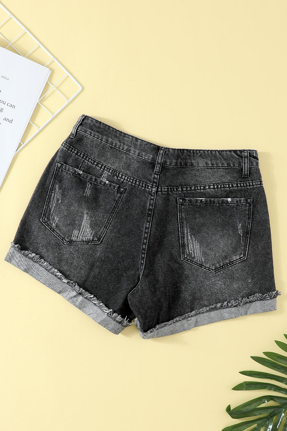 Distressed Denim Shorts